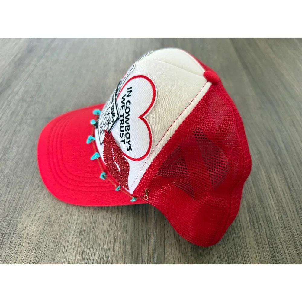 Custom Western Trucker Hat Excuse Me You Look Like You Love Me Cowgirl Snapback